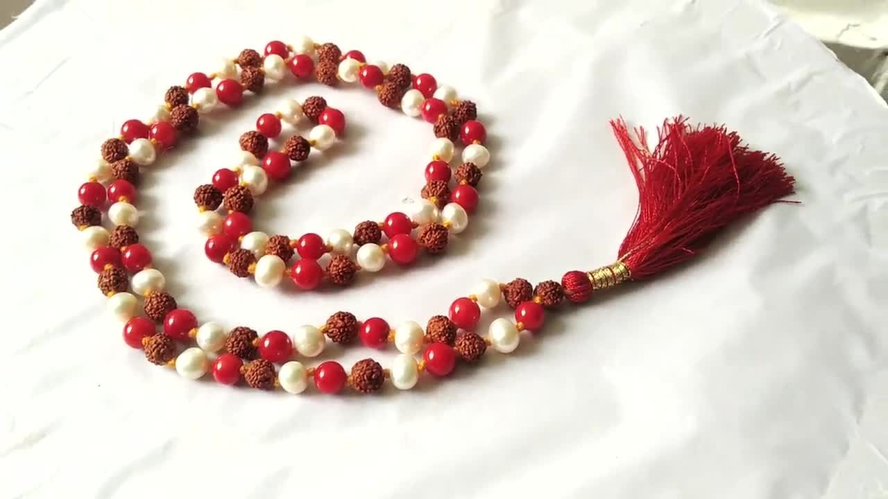 Rudraksh-Pearl-Coral Mala